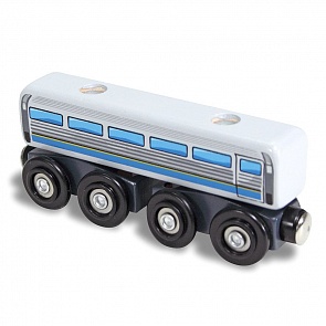 Дизельный пассажирский вагон, деревянный, 12 см. (Melissa&Doug, 1475_md)